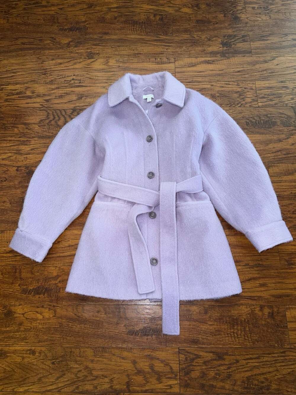 Topshop Purple Ovoid Sleeve Belted